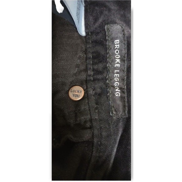 Lucky Brand Womens Size 12 31 Black Marble Velvet Brooke Legging 5 pocket Jeans - Picture 5 of 11